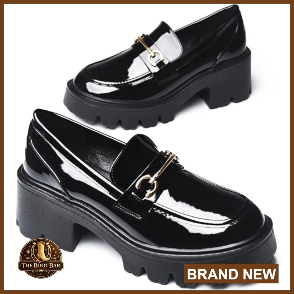 Chunky Platform Loafers, Comfortable Business Cas… - image 3